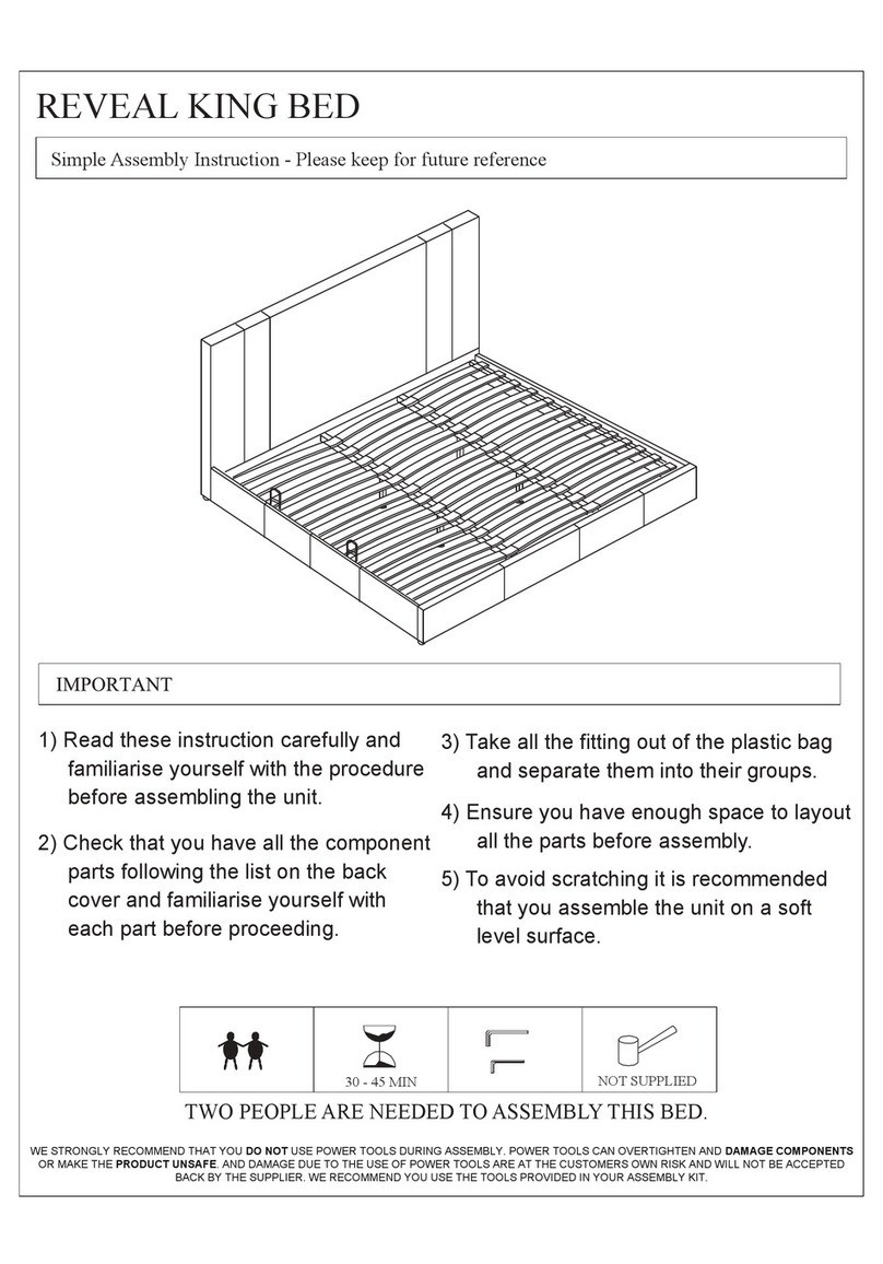 expand furniture REVEAL KING BED Assembly instruction