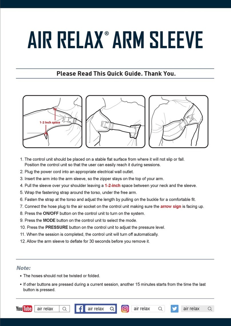 Air Relax ARM SLEEVE quick start guide