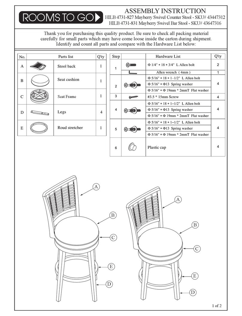 ROOMS TO GO HILB 4731-827 Assembly instruction