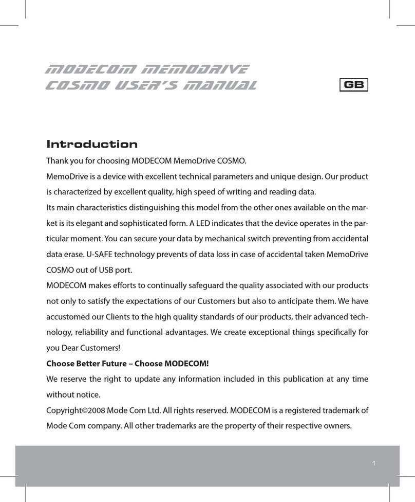 Modecom MemoDrive COSMO user manual