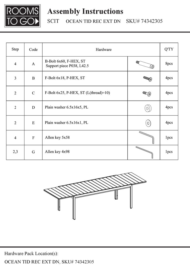 ROOMS TO GO SCIT 74342305 Assembly instructions