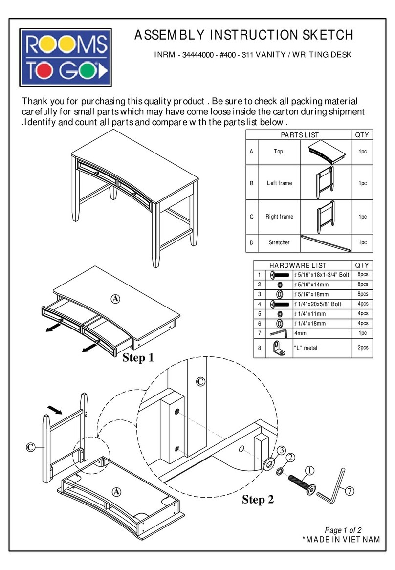 ROOMS TO GO INRM 34444000 Assembly instruction