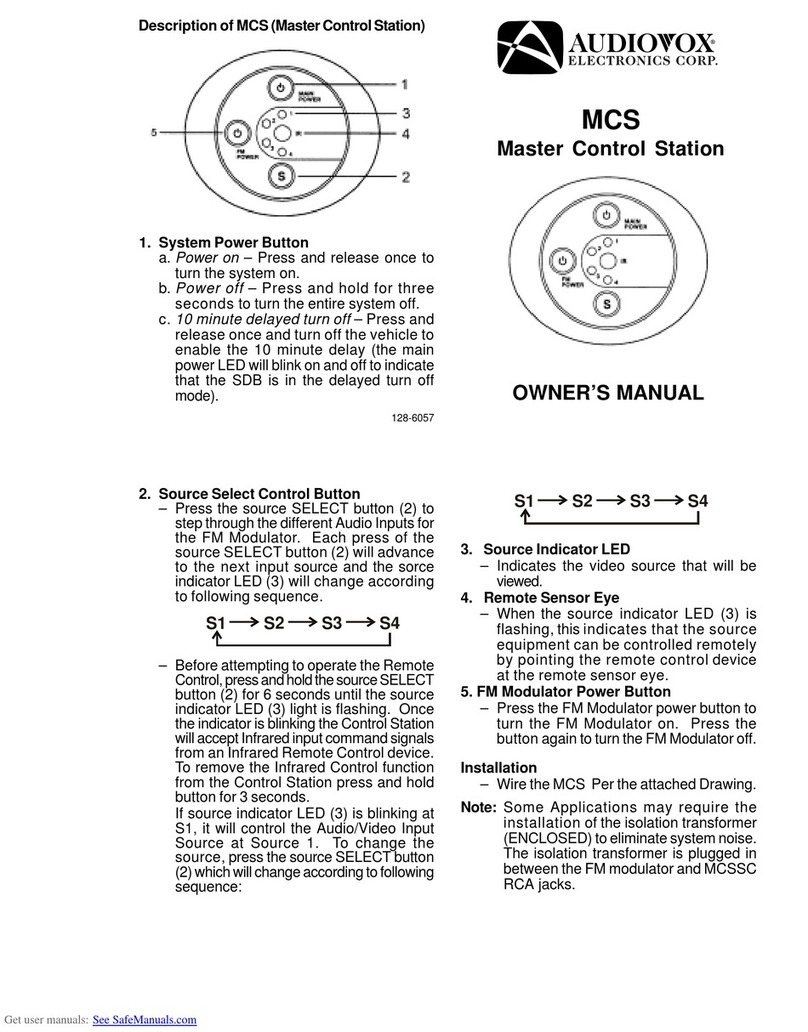 Audiovox Electronics MCS owner's manual