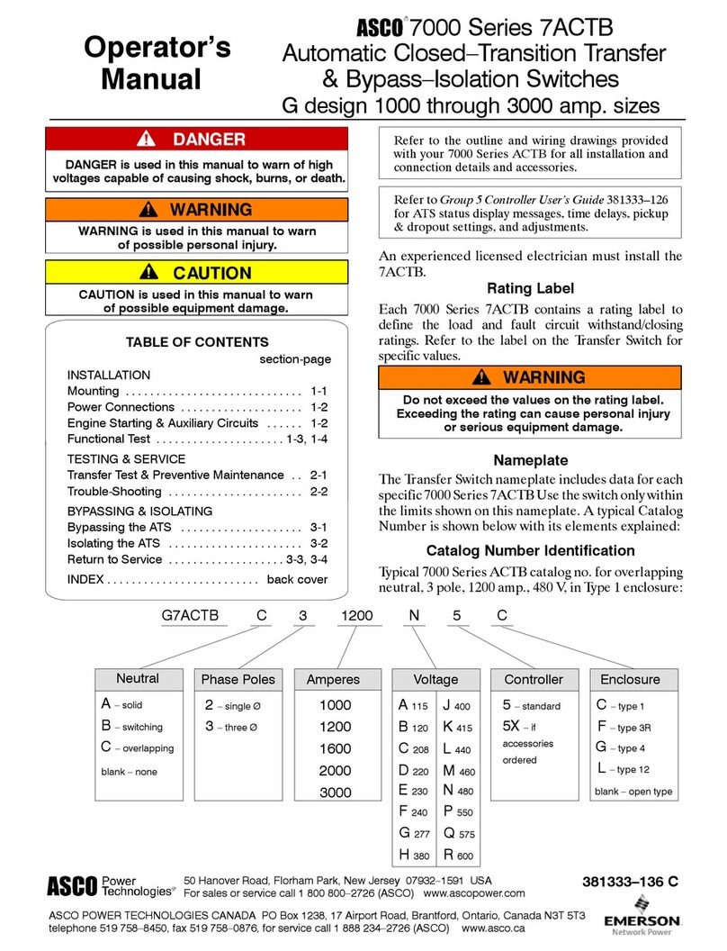 Emerson ASCO 7000 Series User manual
