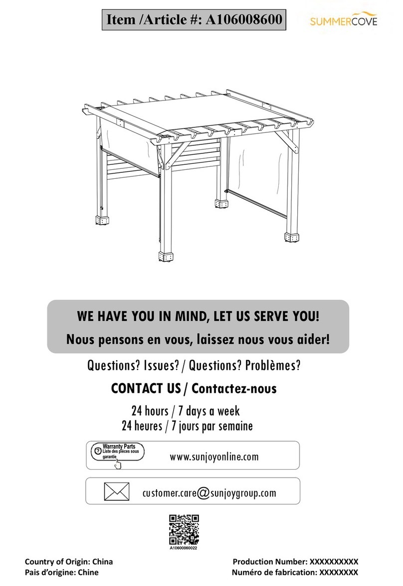 Sunjoy SUMMERCOVE A106008600 User manual Sunjoy SUMMERCOVE A106008600 User manual