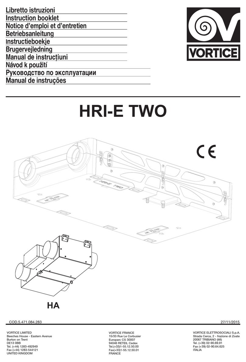 Vortice HRI-E TWO Instruction booklet