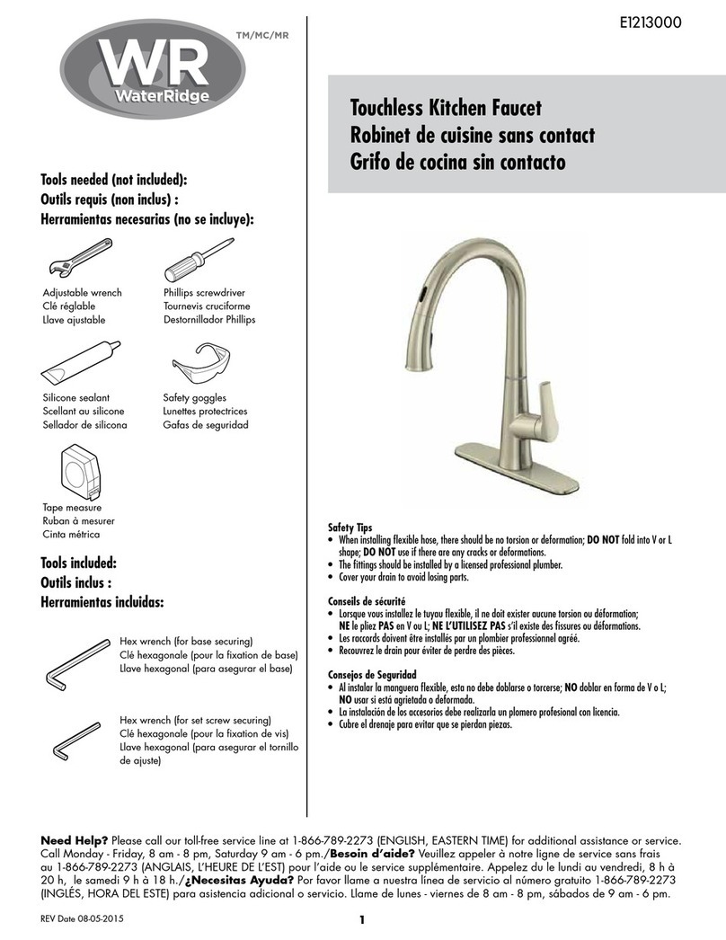 WaterRidge E1213000 Assembly instructions WaterRidge E1213000 Assembly instructions