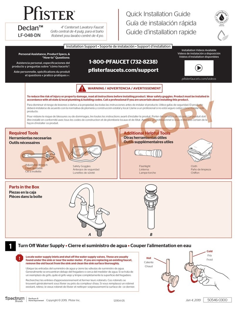 Pfister Declan LF-048-DN User manual Pfister Declan LF-048-DN User manual