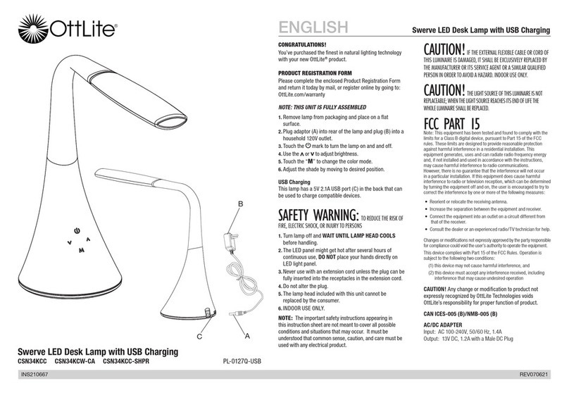 OttLite Swerve CSN34KCC quick start guide