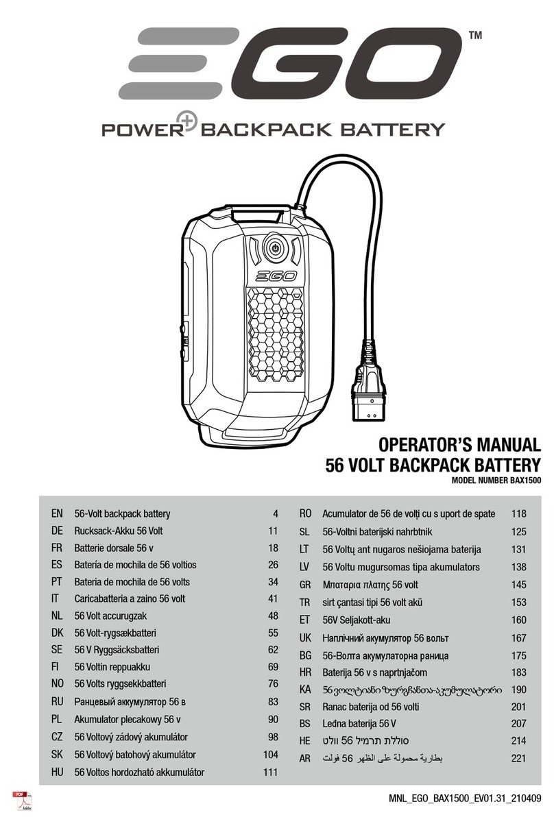 Ego Power+ BAX1500 Operator's manual