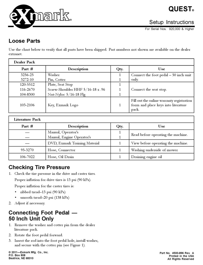 Exmark QUEST Setup instructions