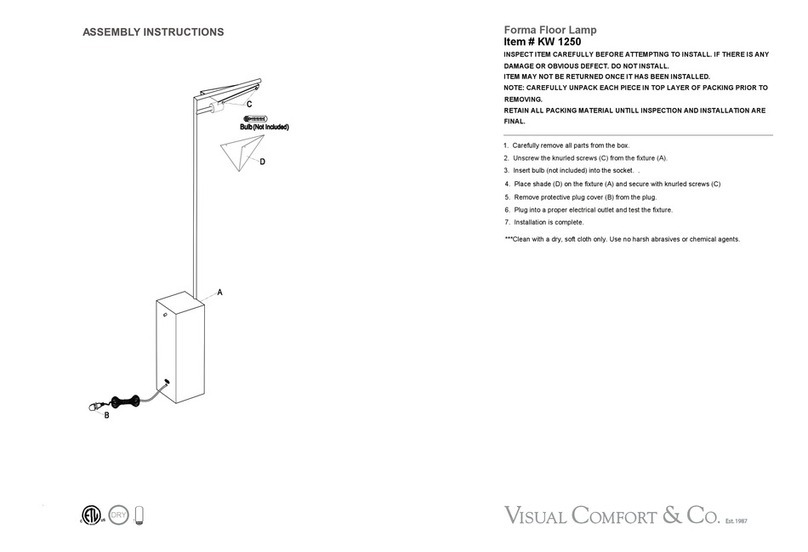 Visual Comfort & Co. Forma KW 1250 Assembly instructions Visual Comfort & Co. Forma KW 1250 Assembly instructions