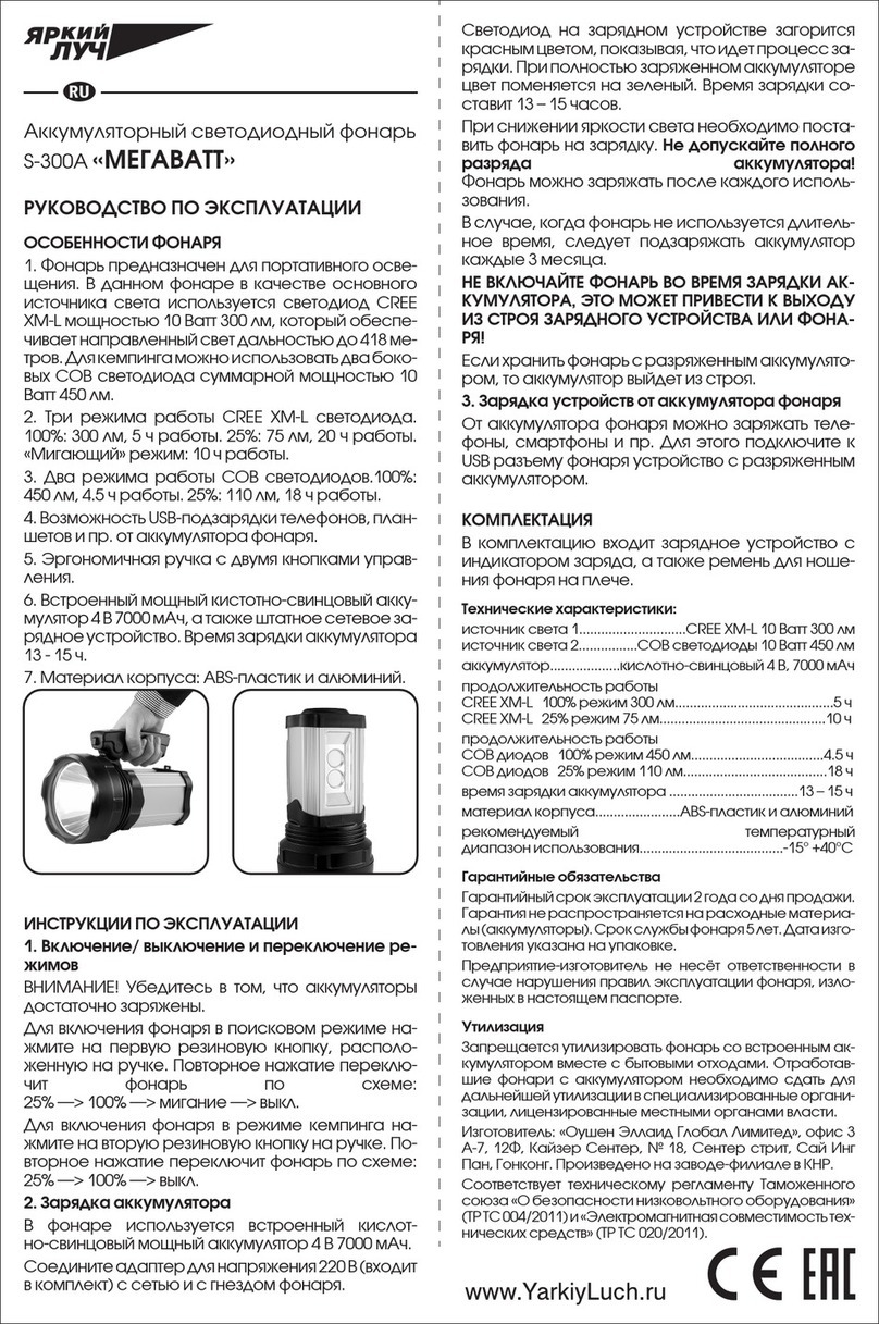 Yarkiy Luch MEGAWATT S-300A user manual