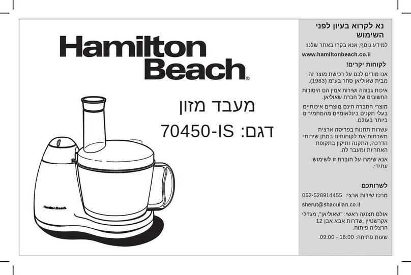 Hamilton Beach 70450-IS manual