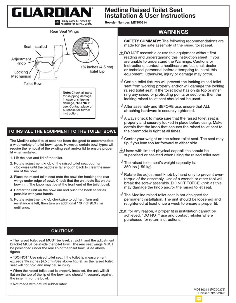 Guardian Medline MDS80314 Installation & user's instructions
