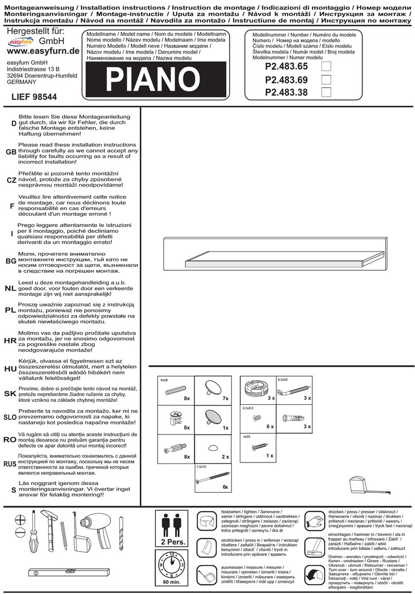 easyfurn PIANO P2.483.65 installation instructions