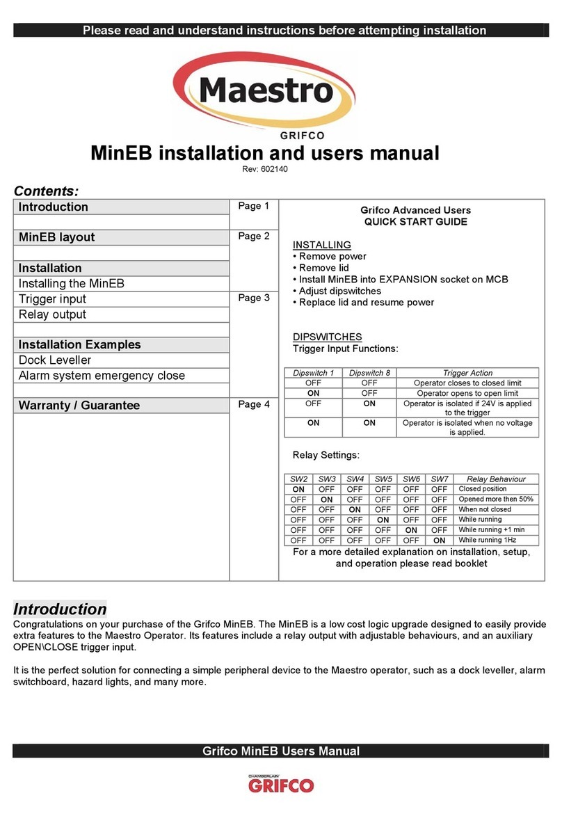 Grifco Maestro MinEB Installation and user manual