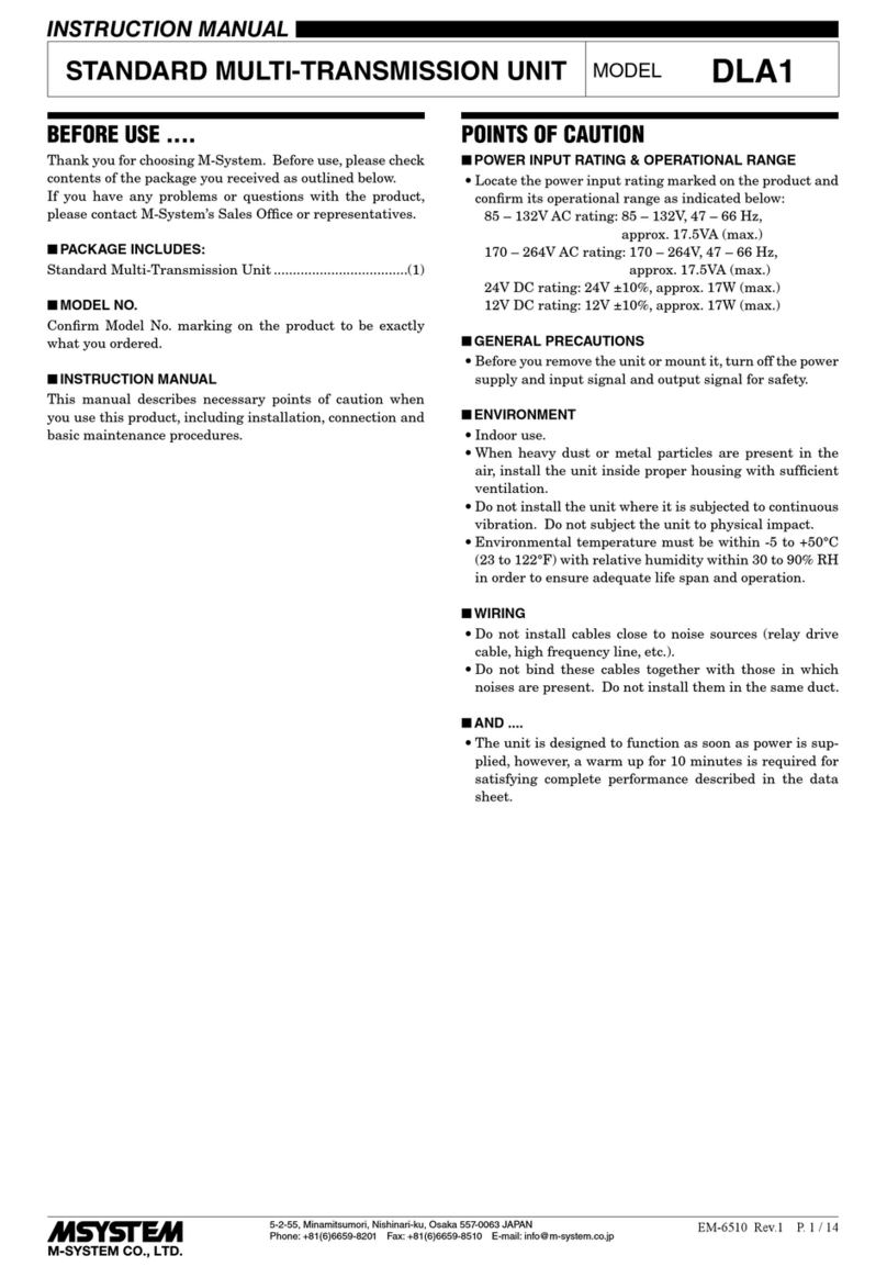M-system DLA1 instruction manual