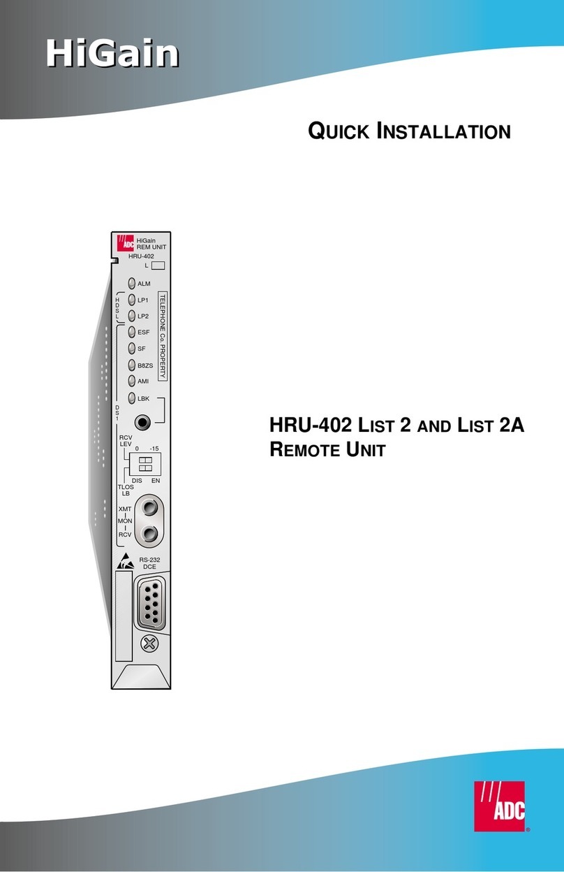 ADC HiGain HRU-402 Quick installation
