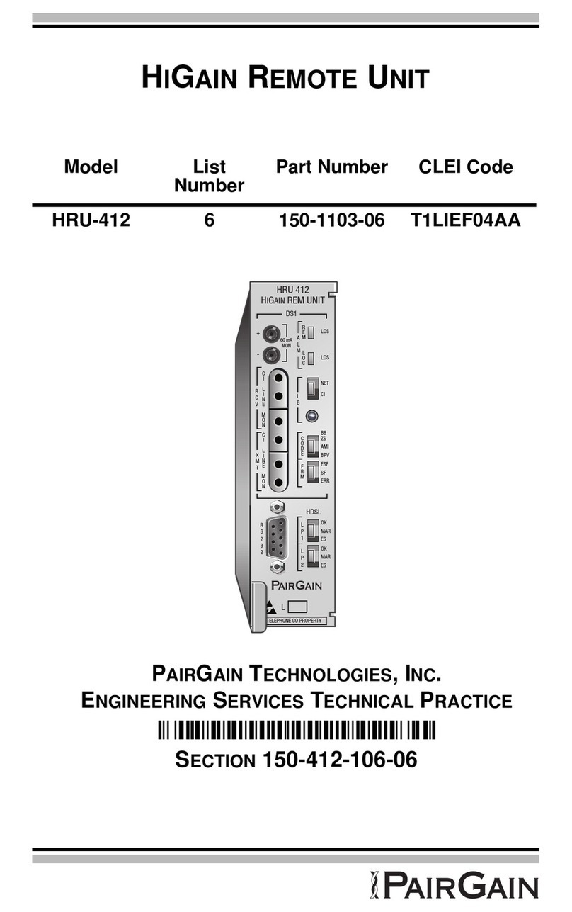 PairGain HIGAIN HRU-412 manual