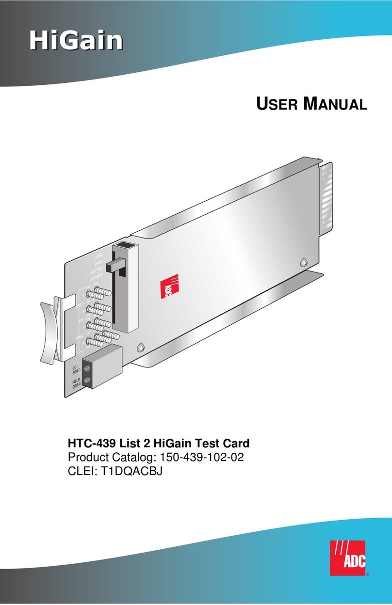 ADC HiGain HTC-439 List 2 Test Card User manual ADC HiGain HTC-439 List 2 Test Card User manual