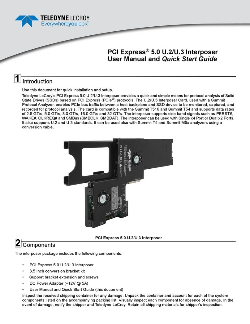 Teledyne Lecroy PCI Express 5.0 U.2 User manual and quick start guide