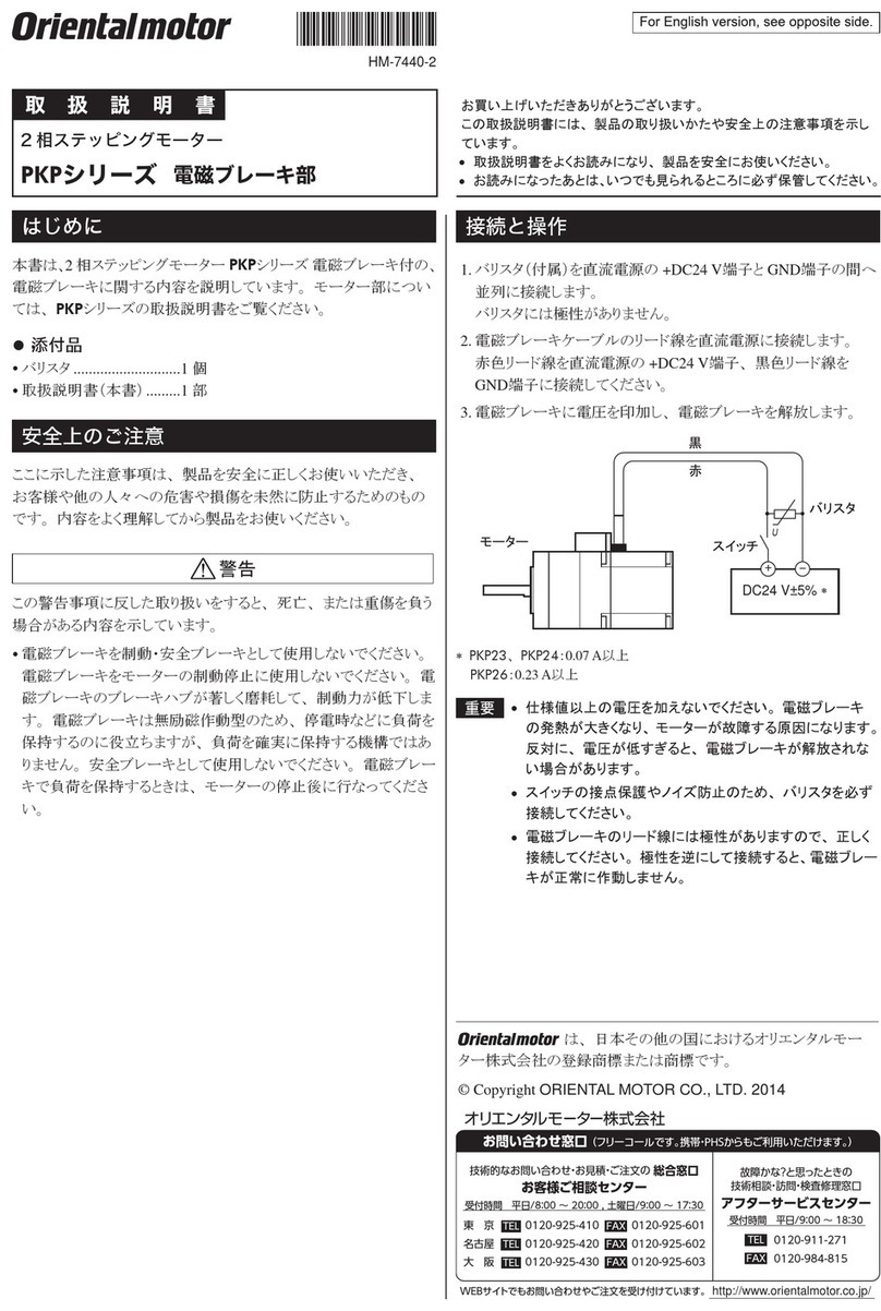 Oriental motor PKP Series operating manual