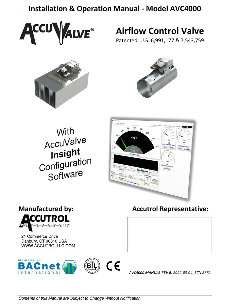 Accutrol AccuValve AVC4000 Installation & operation manual