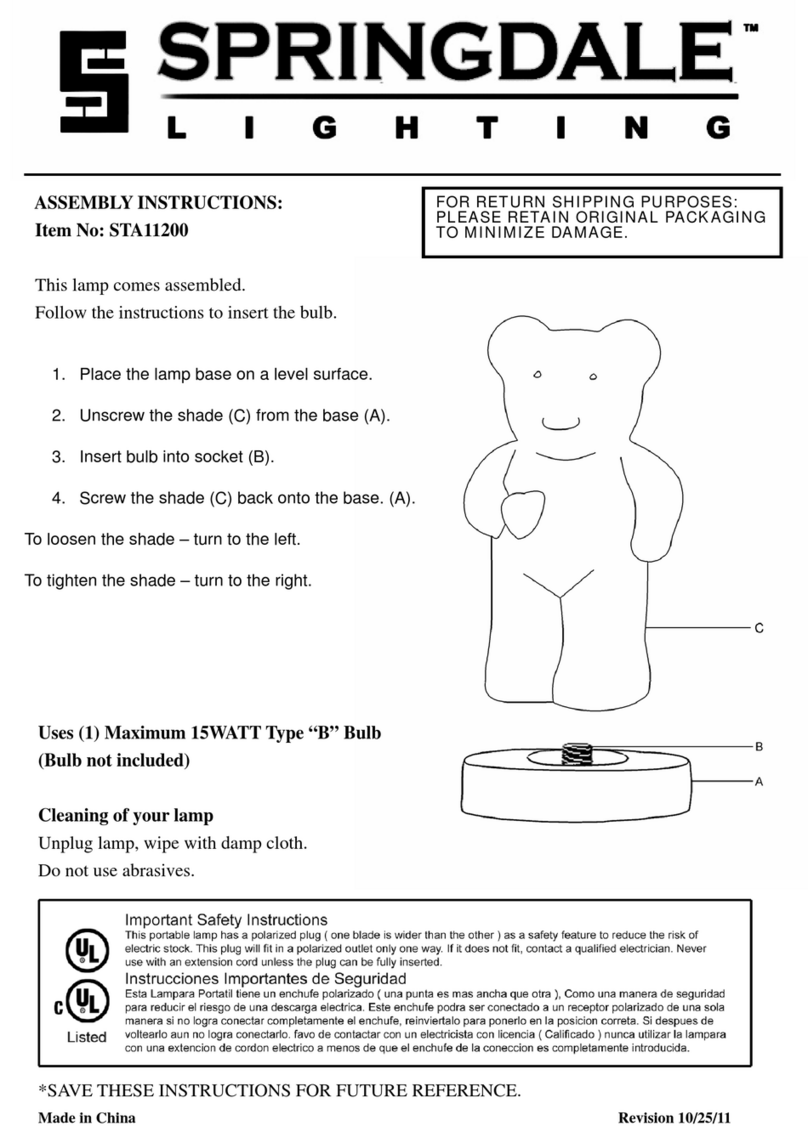 Springdale Lighting STA11200 Assembly instructions Springdale Lighting STA11200 Assembly instructions