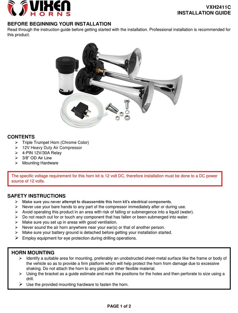Vixen Horns VXH2411C installation guide Vixen Horns VXH2411C installation guide