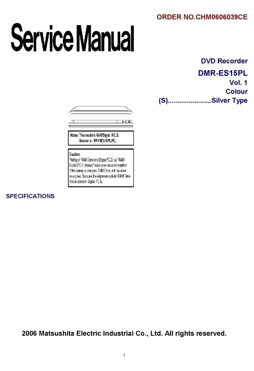 Matsushita Electric DMR-ES15PL Service manual
