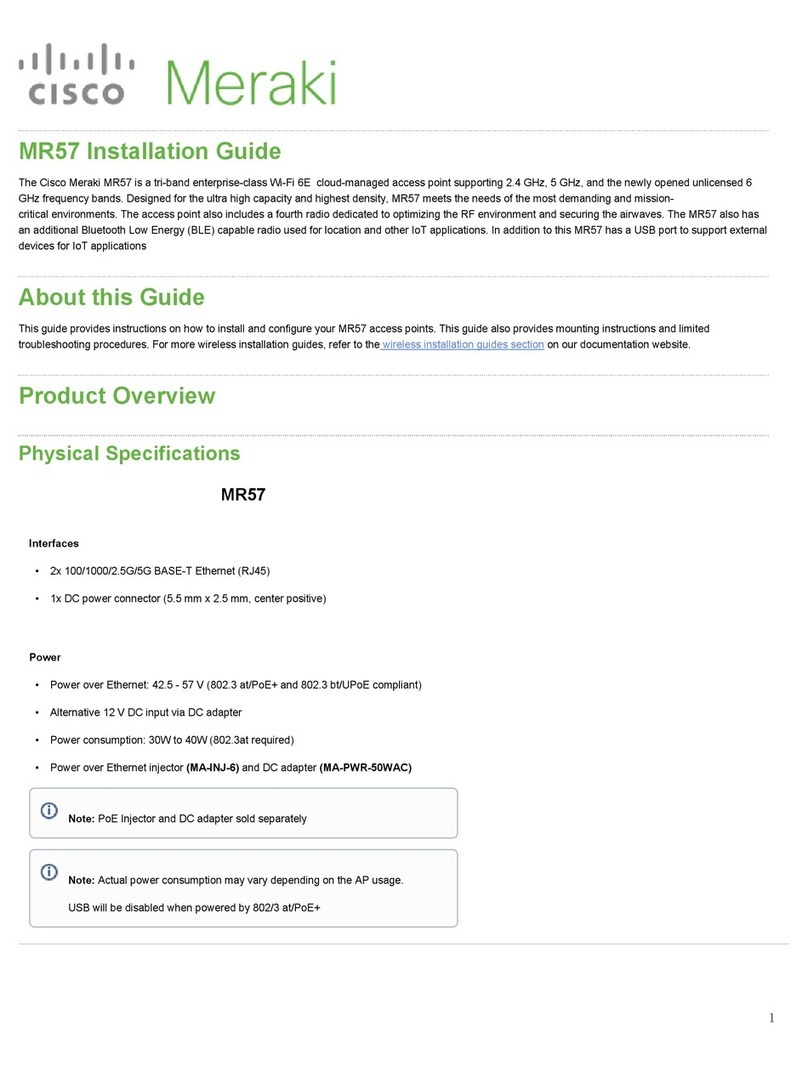 Cisco MERAKI MR57 User manual Cisco MERAKI MR57 User manual