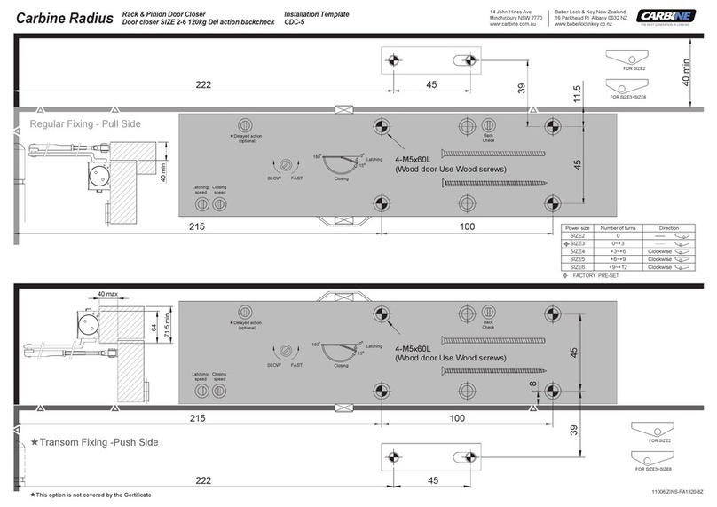 Carbine CDC-5 Installation template Carbine CDC-5 Installation template