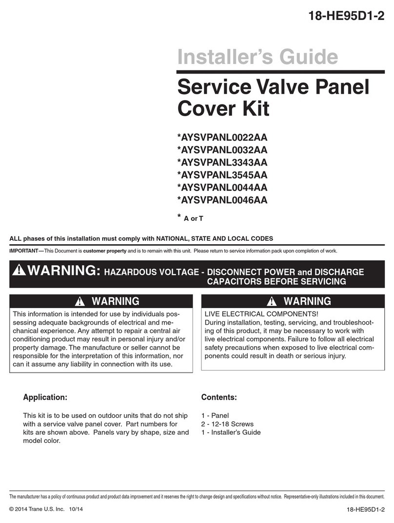 Trane AYSVPANL0022AA Series Installer's guide Trane AYSVPANL0022AA Series Installer's guide
