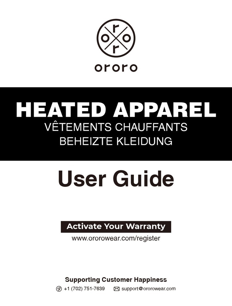 ORORO HEATED APPAREL user guide