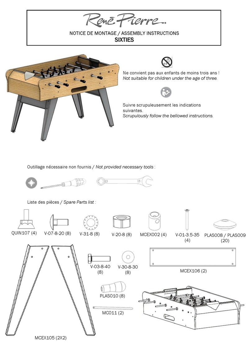 Rene Pierre SIXTIES Assembly instructions Rene Pierre SIXTIES Assembly instructions