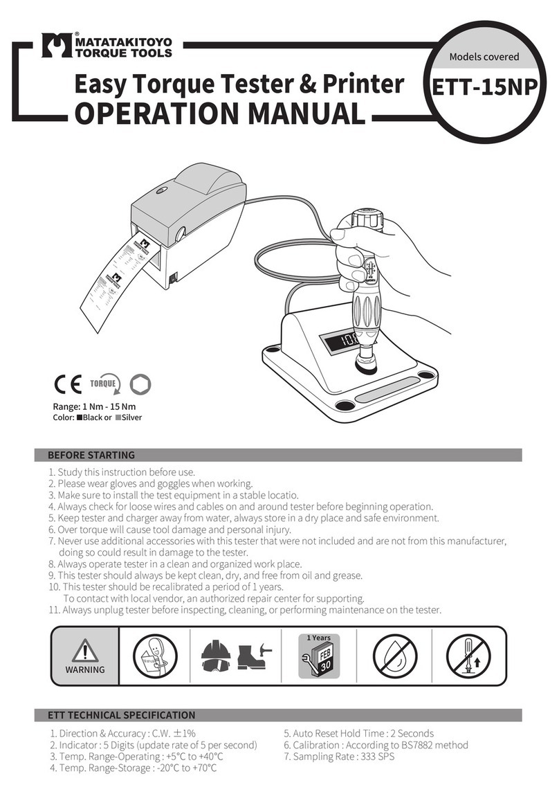 Matatakitoyo Torque Tools ETT-15NP Operation manual