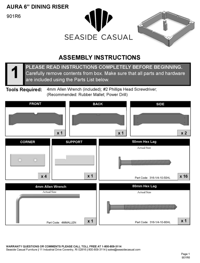 Seaside Casual AURA 901R6 Assembly instructions