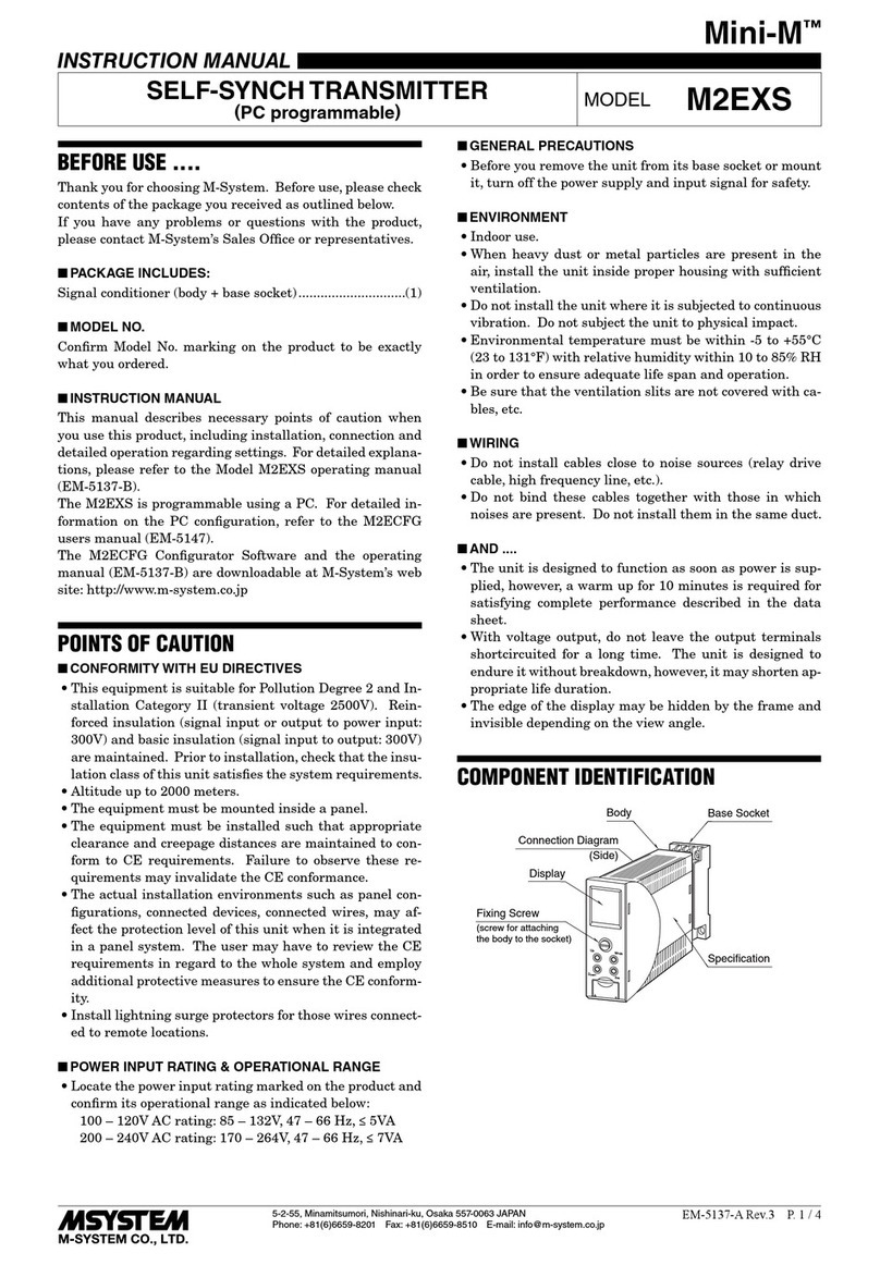 M-system M2EXS instruction manual