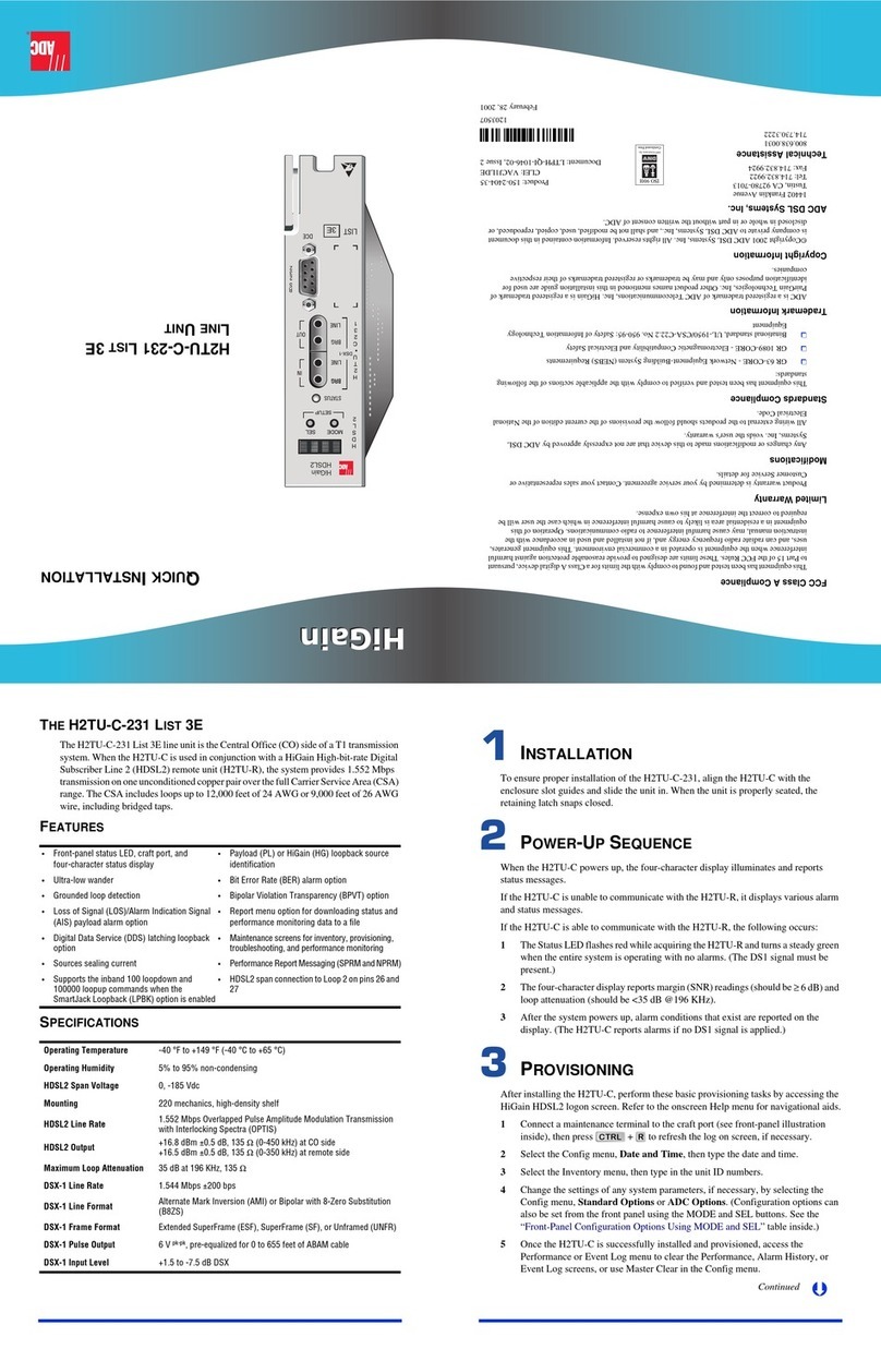 ADC HiGain H2TU-C-231 Original operating instructions