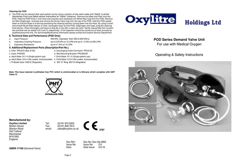 Oxylitre POD Series Operating/safety instructions