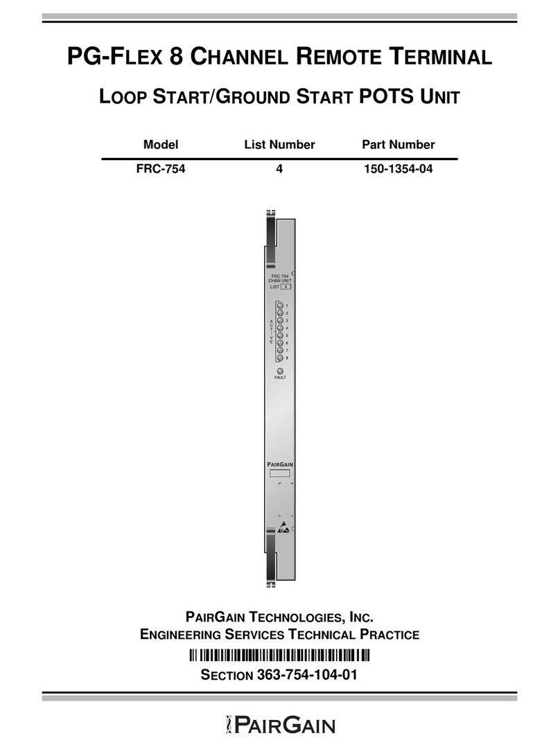 PairGain PG-Flex FRC-754 L4 manual