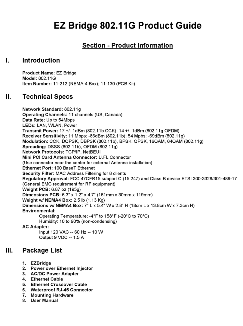 Teletronics International EZ Bridge 802.11G Product guide