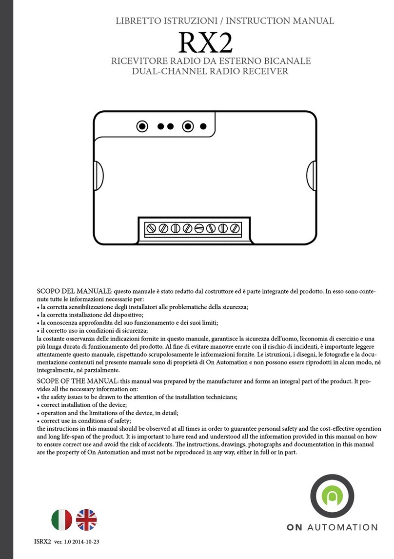 On Automation RX2 instruction manual