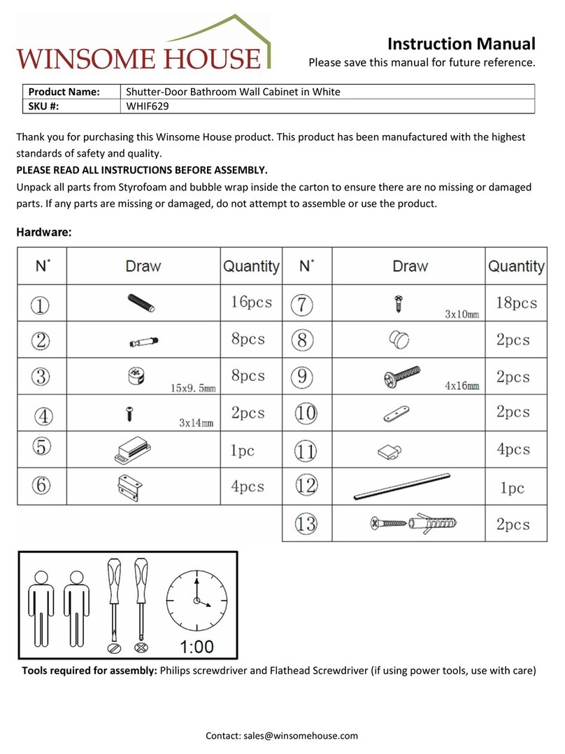 Winsome house WHIF629 instruction manual