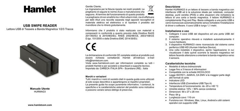 Hamlet HURMAG3 User manual