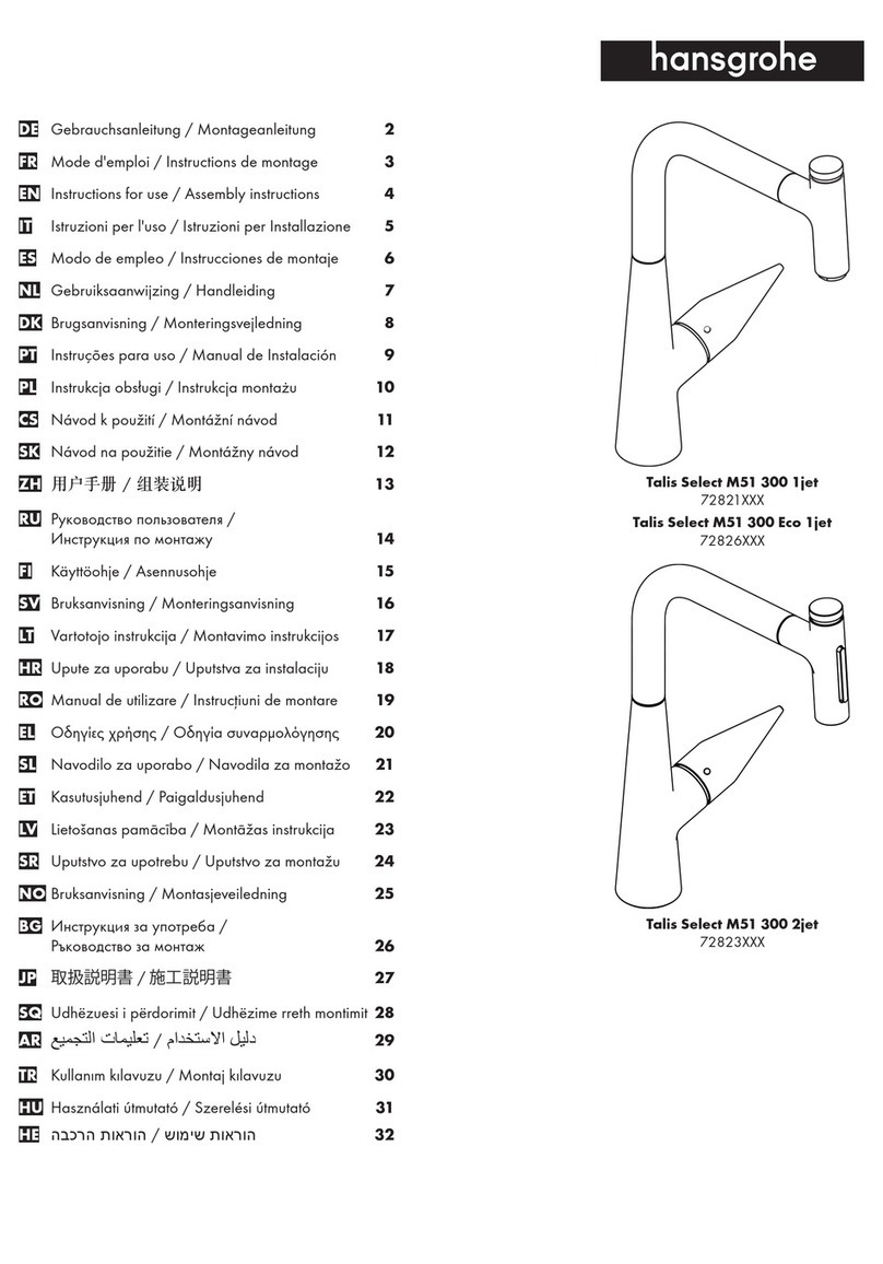 Hans Grohe Talis Select M51 300 1jet 72821 Series Instructions for use/assembly instructions Hans Grohe Talis Select M51 300 1jet 72821 Series Instructions for use/assembly instructions