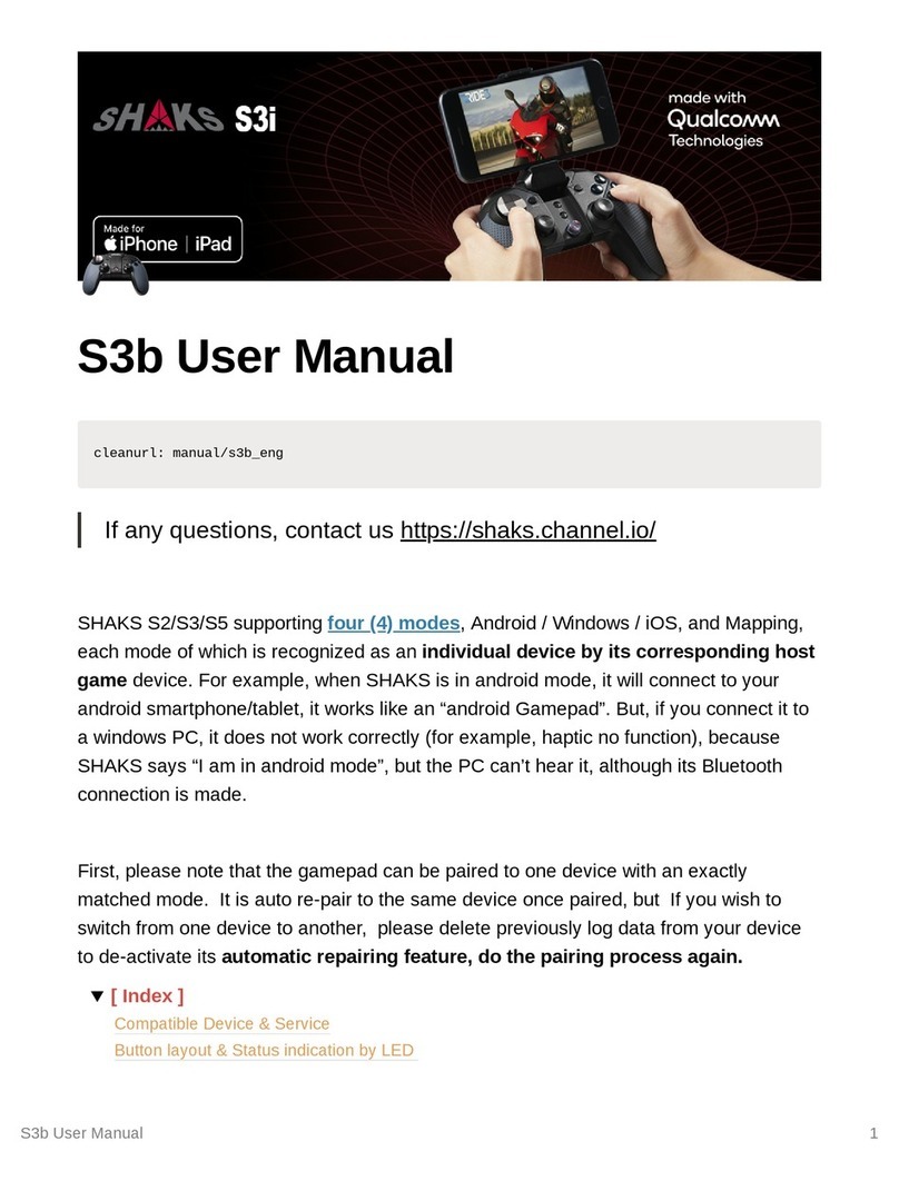 SHAKS S3i User manual
