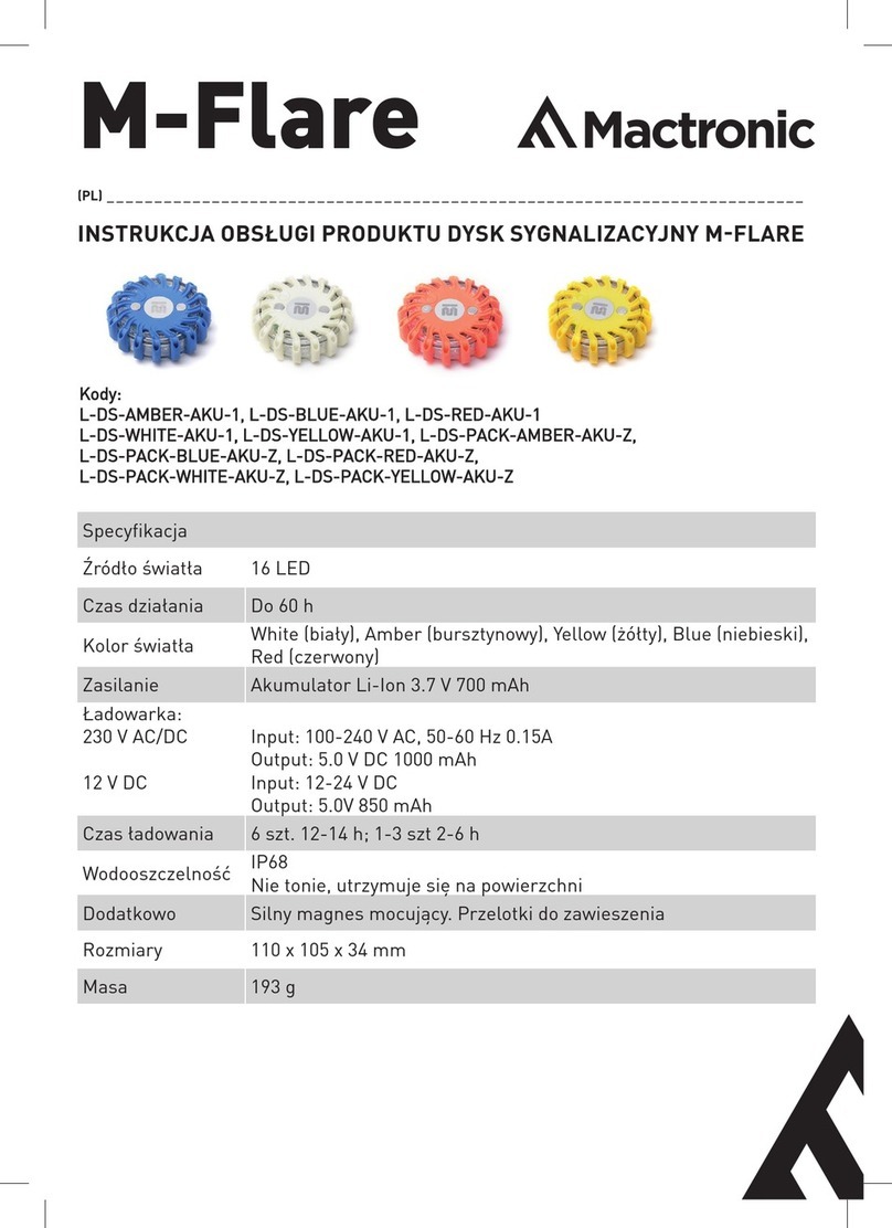 Mactronic M-Flare L-DS-AMBER-AKU-1 operating manual