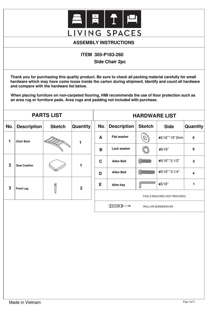 Living Spaces 305-P183-260 User manual
